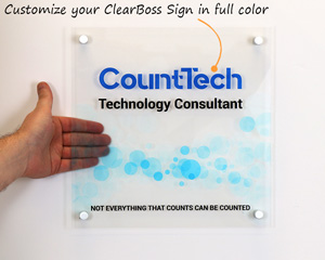 Clear acrylic signs with full color printin
