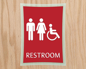 DecoUnisex Restroom Bathroom Sign