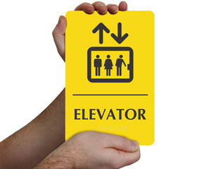 Elevator Room Braille Signs
