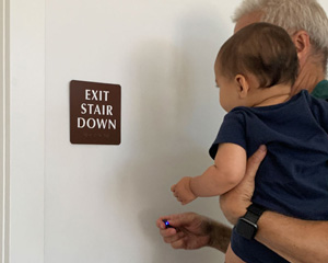 Exit stair down sign