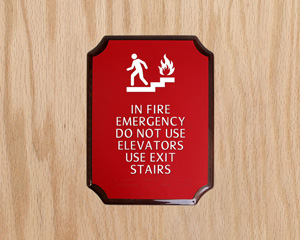 Braille Do Not Use Elevator Sign