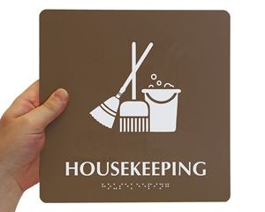 Housekeeping tactiletouch braille sign