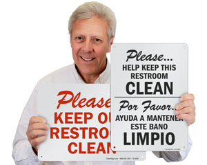 Keep restroom clean signs