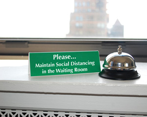 Please Maintain Social Distancing in the Waiting Room Sign