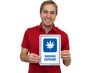Marijuana Dispensary Door Signs