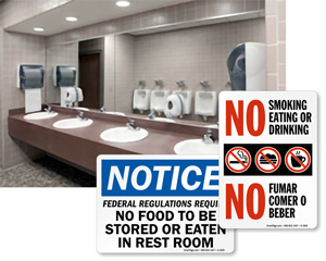 No Food in Restroom Signs