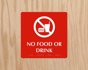 o Food Or Drink Braille Sign