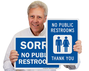 No public restroom signs