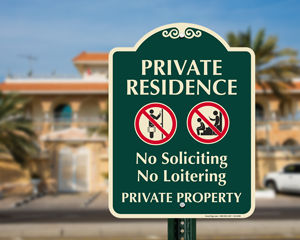 No soliciting private property sign