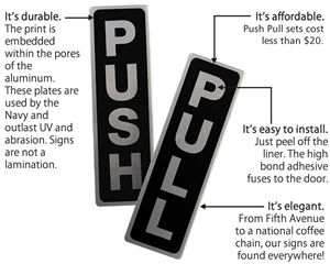 Push Pull Door Signs