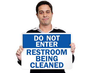 Keep bathroom clean signs