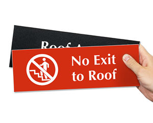 Roof Access Engraved Signs