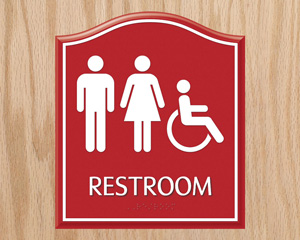 Santera Accessible Restroom Door Sign