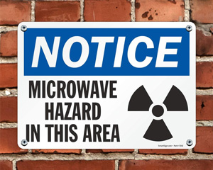 Microwave Hazard Area Sign