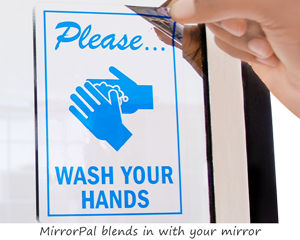 Wash your hands sticker for mirror