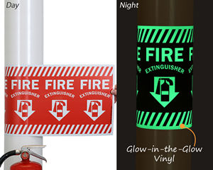 Wrap Around Arrow Fire Extinguisher Sign