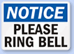 Free Please Ring Bell Sign