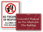No Weapons & Guns Signs