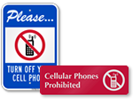 No Cell Phone Signs