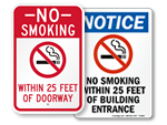 No Smoking within 25 Feet Signs