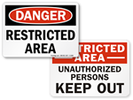 Restricted Area Signs