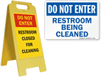 Restroom Closed For Cleaning Signs