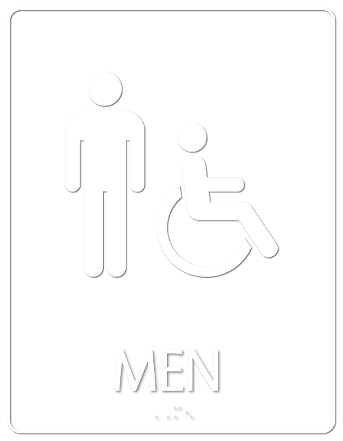 Men Restroom Handicap Symbol Sign