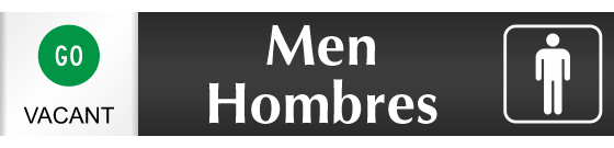 Bilingual Men Hombres - Vacant/Occupied Slider Sign