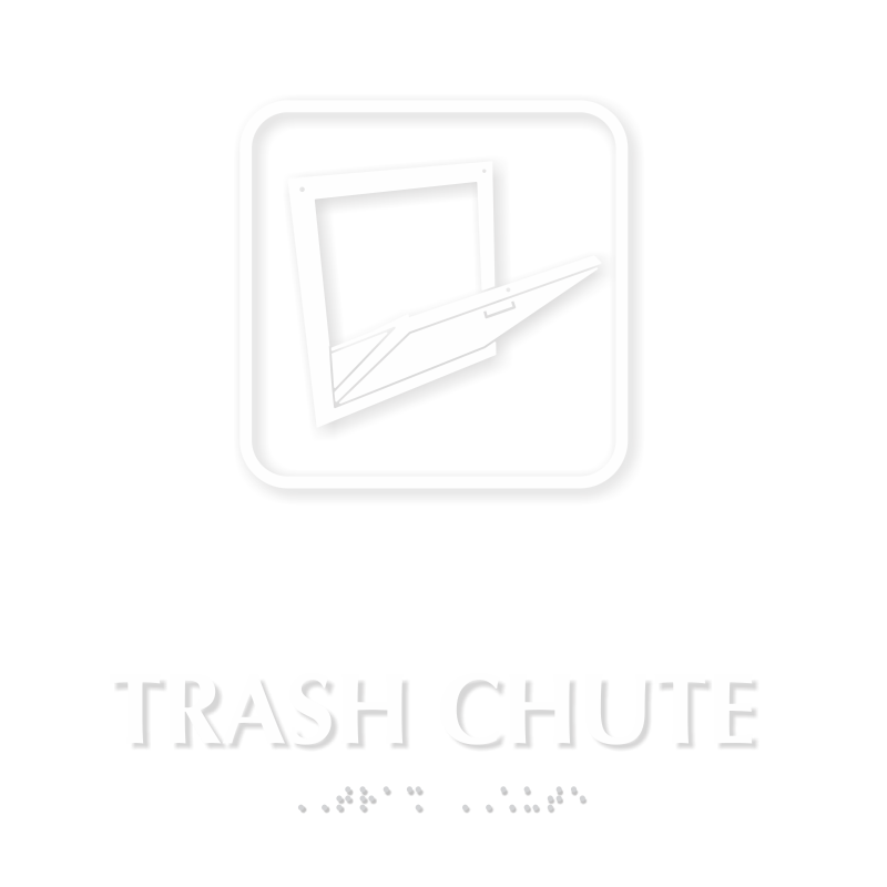 TactileTouch™ Trash Chute Symbol Sign with Braille