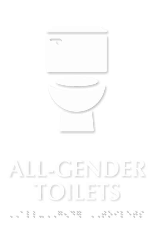All-Gender Toilets TactileTouch Restroom Sign with Braille