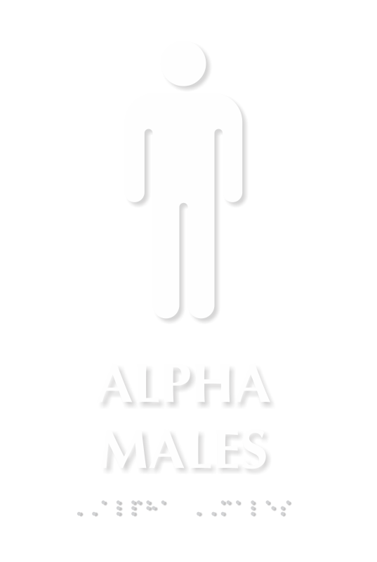 Alpha Males Tactile Touch Braille Sign