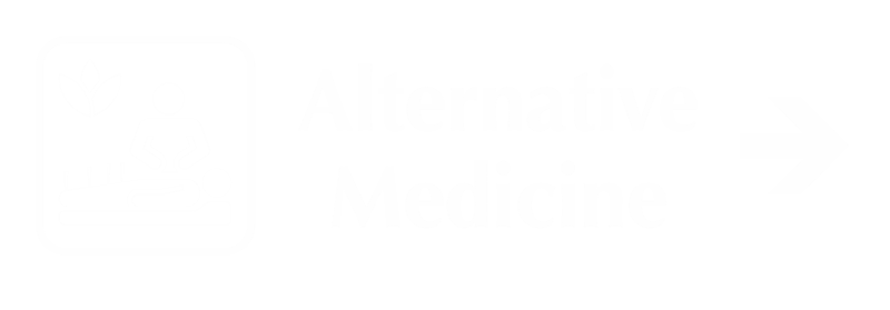 Alternative Medicine Engraved Sign with Right Arrow Symbol