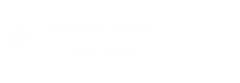Ambulance Entrance Engraved Sign with Left Arrow Symbol
