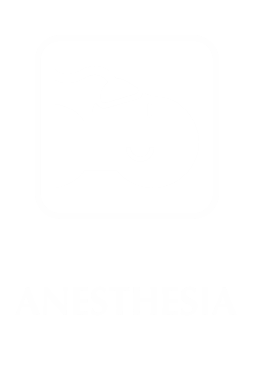 Anesthesia Engraved Sign with Patient Wearing Mask Symbol