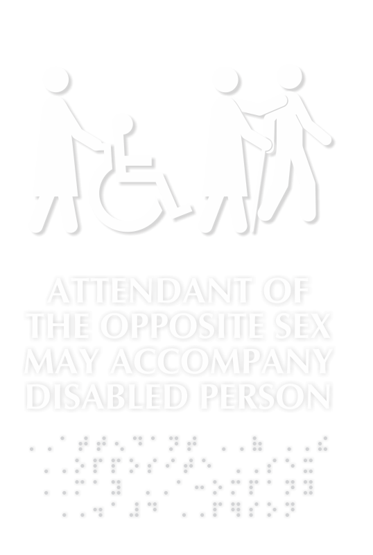 Attendant Of Opposite Sex Accompany Disabled Person Sign