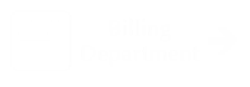 Billing Department Engraved Sign, Right Arrow Symbol 