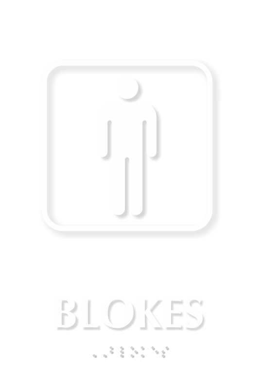 Blokes TactileTouch Braille Australian Humorous Restroom Sign
