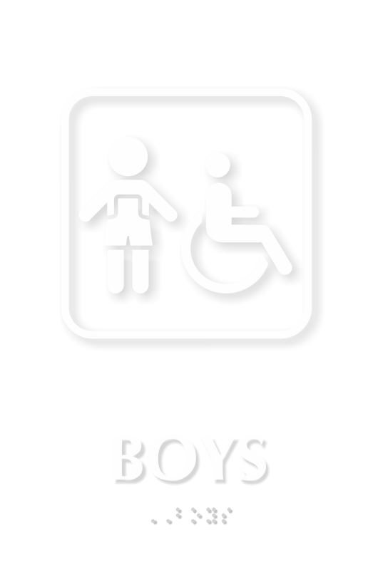 Boys TactileTouch Braille Sign with ADA Symbol