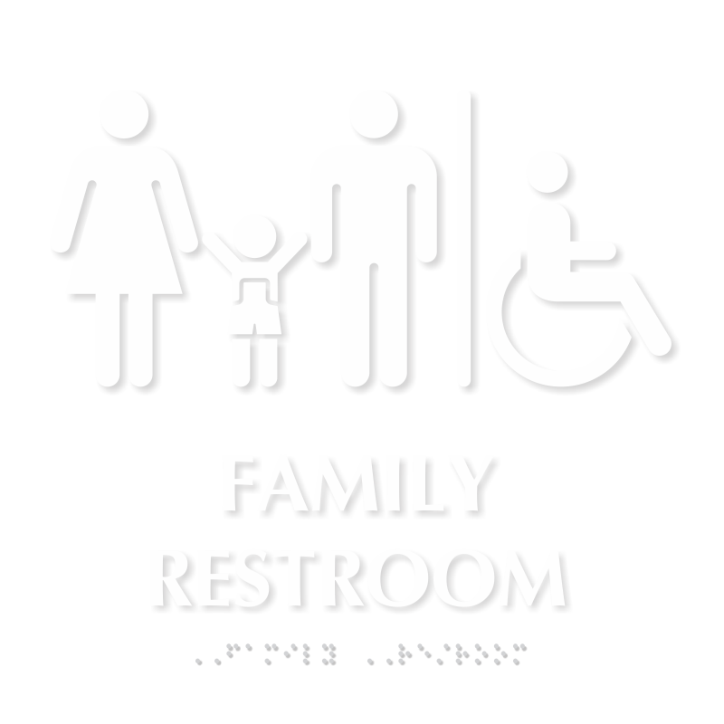 Family Restroom Men, Women, Child Sign