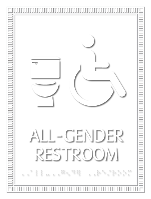 Azteca All-Gender Restroom Sign