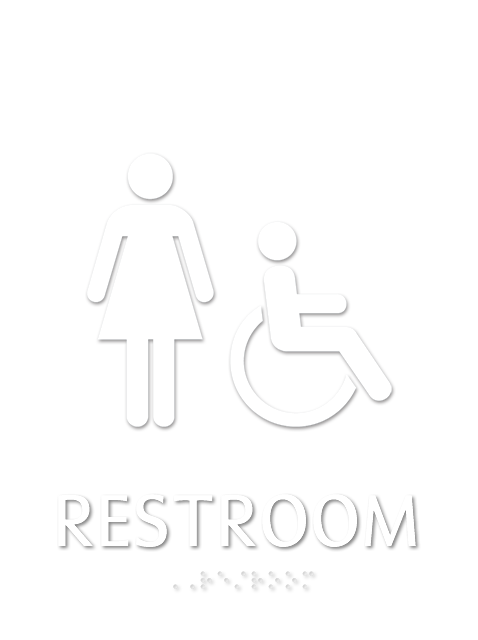 Restroom Women/ISA Handicapped Graphic and Braille Sign