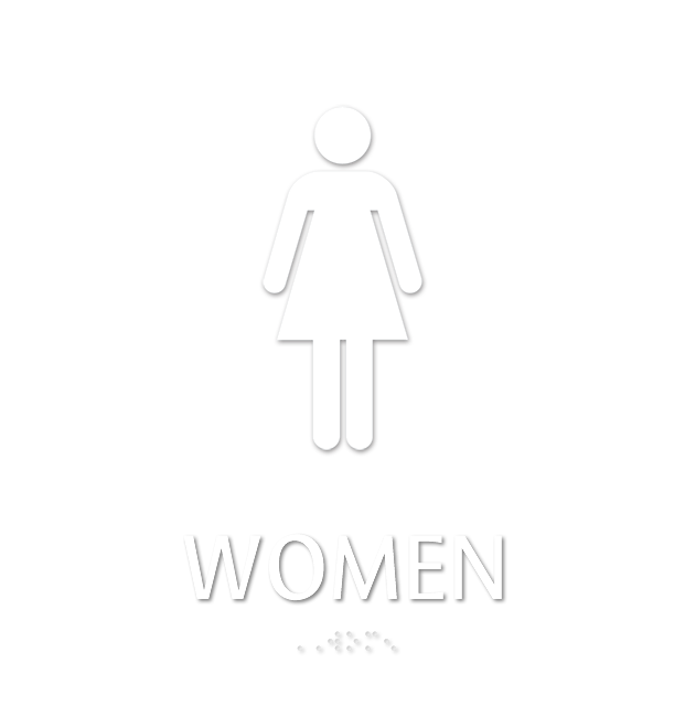 Women, with Graphic and Braille Sign