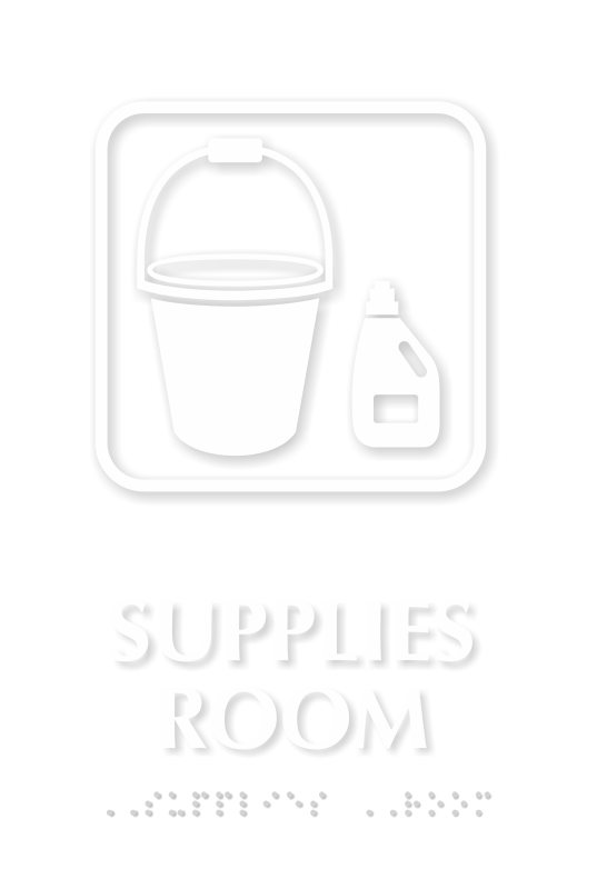 TactileTouch™ Supplies Room Sign with Braille