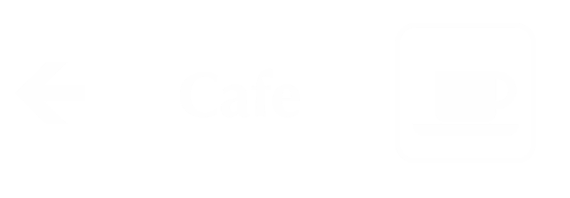 Cafe Engraved Sign with Left Arrow Symbol