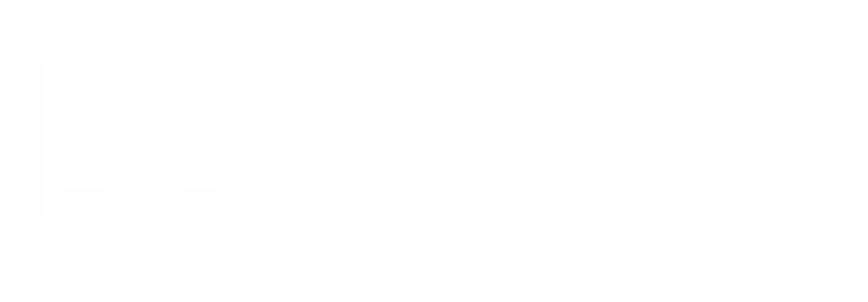 Cafe Engraved Sign, Cup Saucer, Right Arrow Symbol
