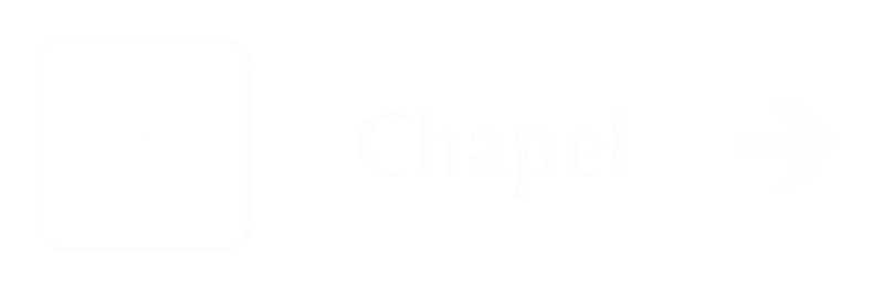 Chapel Engraved Sign, Church and Right Arrow Symbol