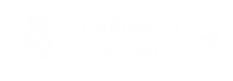 Children's Room Engraved Sign with Right Arrow Symbol