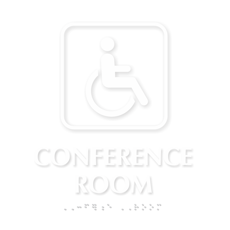Conference Room with Handicap Wheelchair Braille Sign