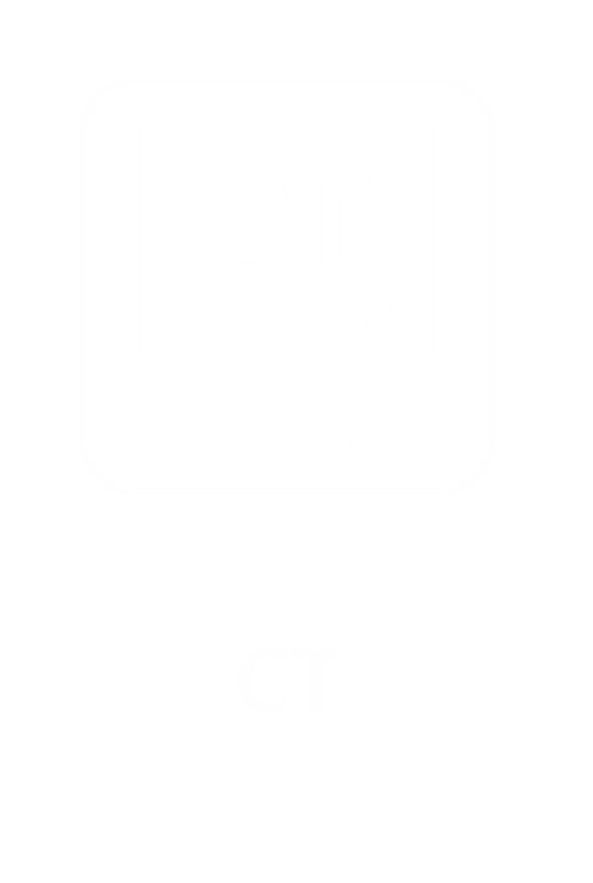 CT Engraved Sign with Computed Tomography Symbol