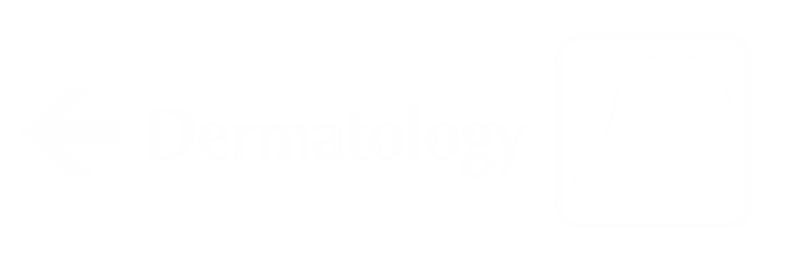 Dermatology Engraved Sign with Left Arrow Symbol